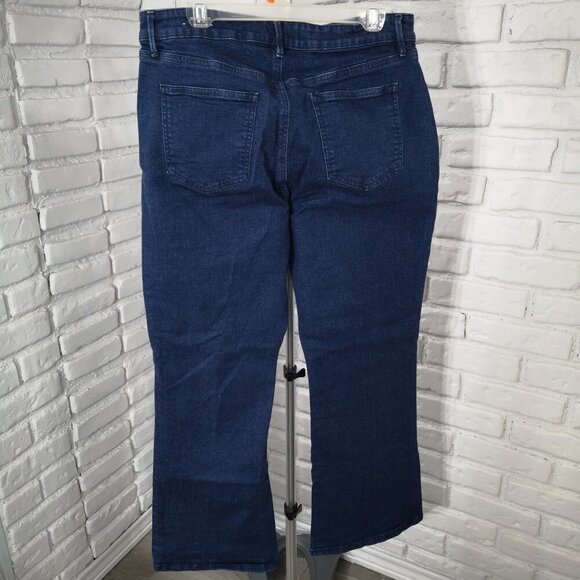 Ann Taylor Factory Ladies Size 14 Dark Wash Slight Flare Jeans - Picture 2 of 12